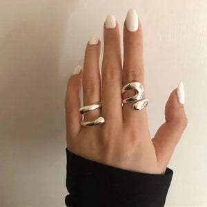 925 Sterling Silver Smooth Rings For Women hollow out chain Jewelry Beautiful Finger Open Rings For Party Birthday Gift