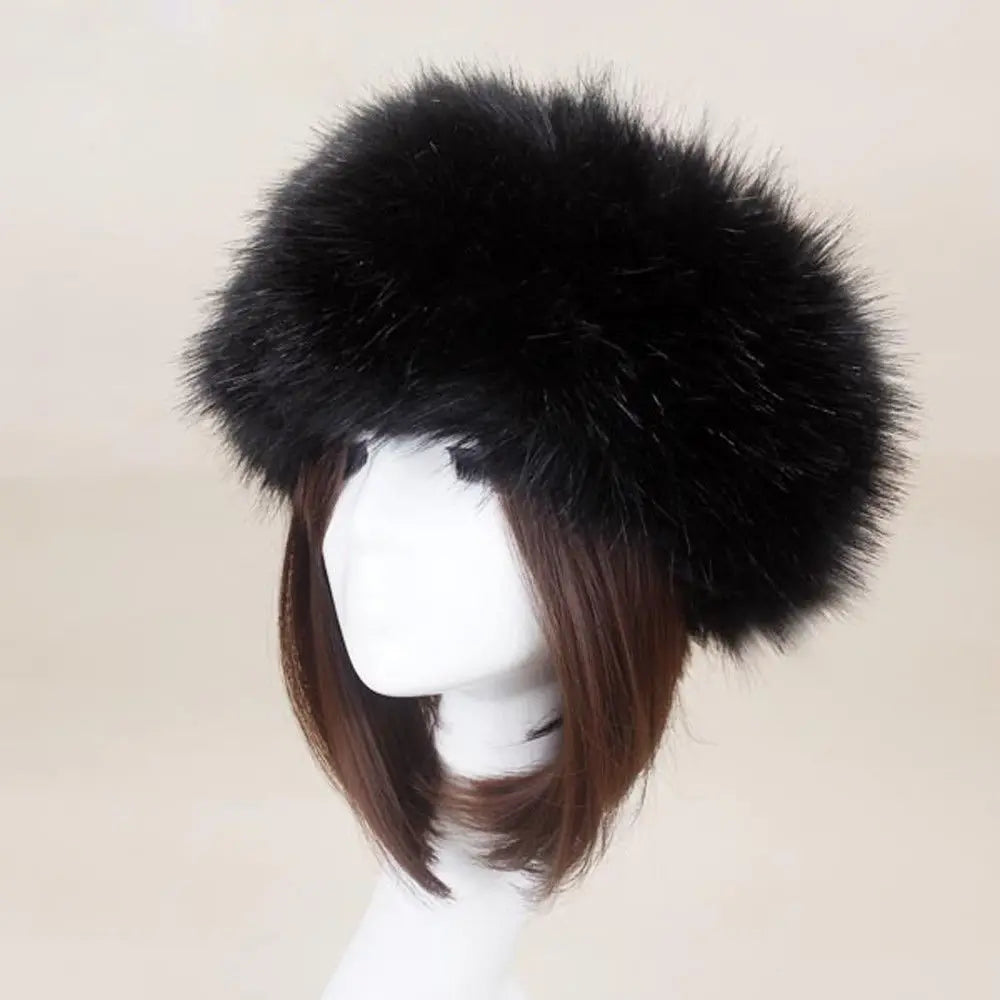 Hot Winter Thick Furry Hairband Fluffy Russian Faux Fur Women Girl Fur Headband Hat Winter Outdoor Earwarmer Ski Hats new