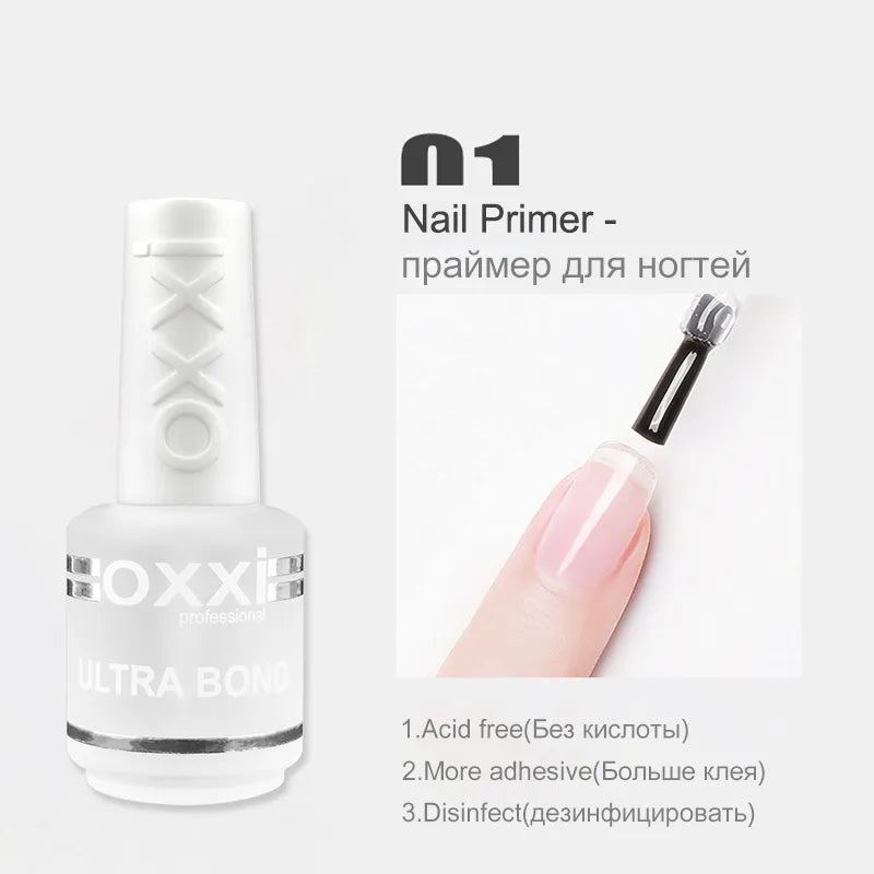 OXXI 15ml Base and Top Coat for Gel Polish Semi-permanent Varnish Rubber Top Coat y Base Coat Gellac uv led Permanent Enamel Lak