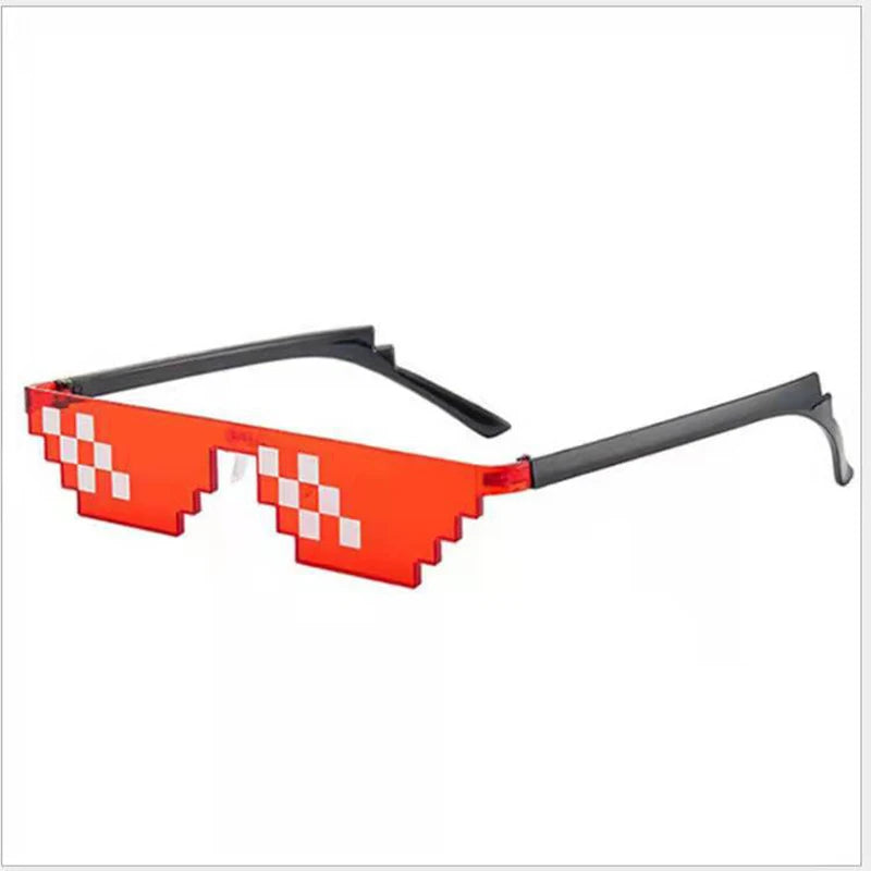 1PC NEW Mosaic Sunglasses Trick Toy Thug Life Glasses Deal With It Glasses Pixel Black Mosaic Sunglasses Cool Jokes Funny Toys