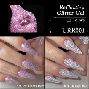 UR SUGAR 7.5ml Reflective Glitter Gel Pink Sequins Gel Nail Polish Soak Off UV Nail Gel Semi-permanent Nail Art Decoration