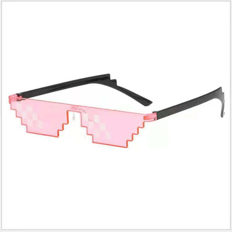 1PC NEW Mosaic Sunglasses Trick Toy Thug Life Glasses Deal With It Glasses Pixel Black Mosaic Sunglasses Cool Jokes Funny Toys