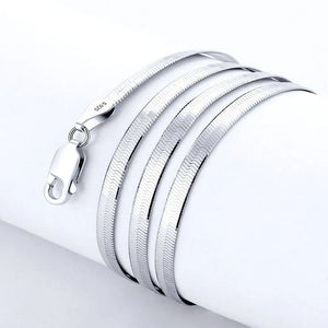 925 Sterling Silver fine 4MM Blade Chain Necklace for Women Men Luxury wedding party Jewelry  Holiday gifts