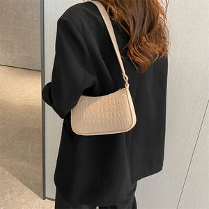 Fashion Felt Shoulder Bags for Women Women's Subaxillary Bag Design Advanced Texture Armpit Handbags Purses Crescent Saddle Bag