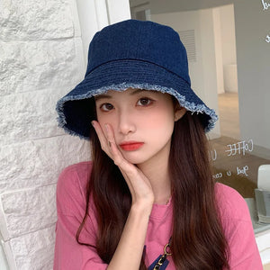 Jeans Sun Hats With Sunshades Korean Fashion For Women