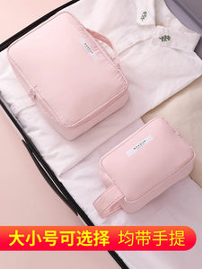 Ladies Portable High Appearance Index Cosmetic Bag Large-capacity Travel Washing Bag Three-dimensional Makeup Storage Bag