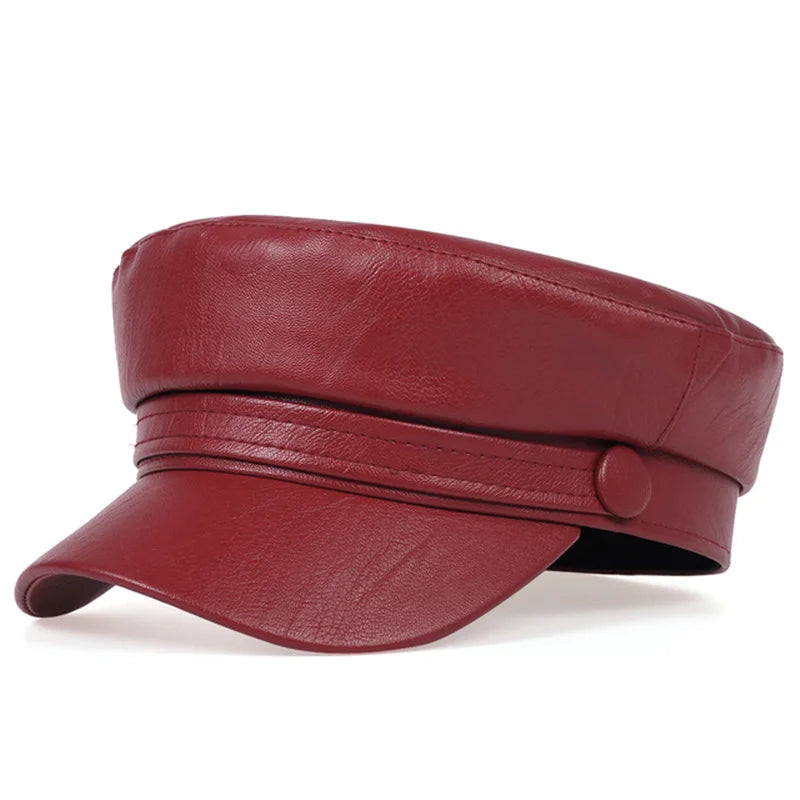 new Korean leather beret fashion ladies hat super fire wild hats high quality outdoor leisure caps hat