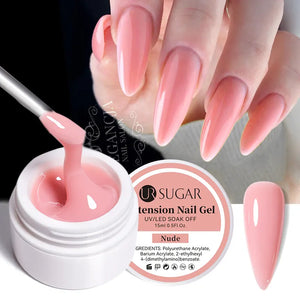 UR SUGAR Milky White Clear Pink Color 15ml Jelly Extension Nail Gel Polish Soak Off UV LED Gel Varnish Manicure Tips Tools