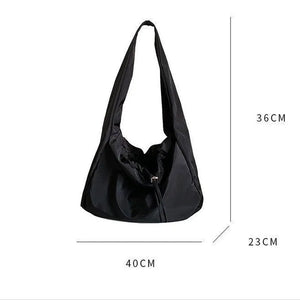 Women Bag New Nylon Bucket Fashion Solid Zipper SOFT Shoulder Bag Purses and Handbags Luxury Designer Black Tote Bag сумка