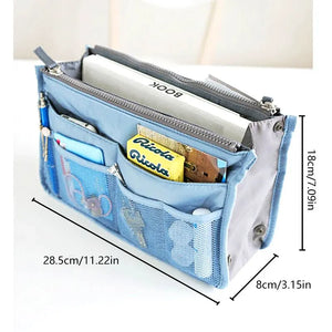 Multifunctional Bi-fold Storage Bag Double Zipper Large Capacity Storage Arrangement Makeup Toiletries Large Classification Bag