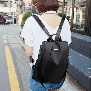 New Women's Multifunction Backpack Casual Nylon Solid Color School Bag  For Girls Fashion Detachable Strap Travel Shoulder Bag