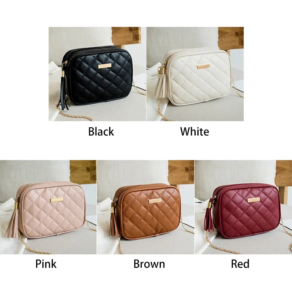 2022 New Fashion Female Shoulder Bag Rhombus Embroidered Solid Color Chain Women Shoulder Crossbody Casual Trendy Phone Bag