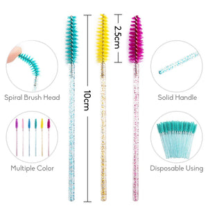 Disposable Crystal Eyelashes Brush Comb 50/300Pcs Eye Lashes Extension Mascara Wands Makeup Professional Makeup Beauty Tool