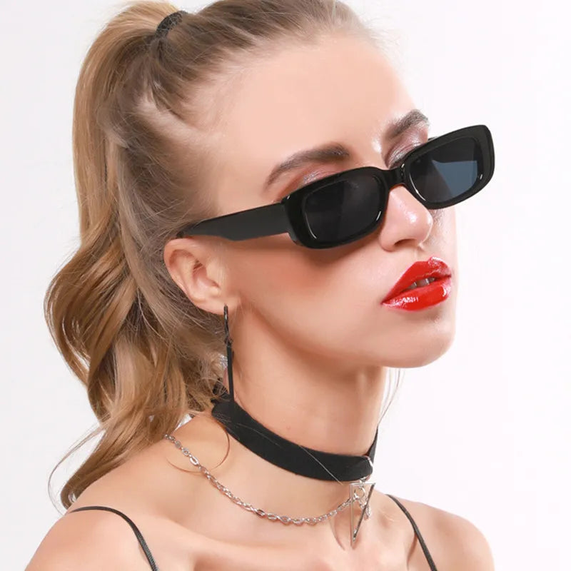 2023 New Retro Small Sunglasses Men's and Women's Fashion Trendy Vintage Popular Square Frame Rectangle Sunglasses UV Protection