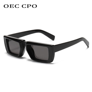 OEC CPO Vintage Rectangle Sunglasses Women Punk Small Frame Sun Glasses MenTrends Square Glasses UV400 Shades Fashion Eyewear