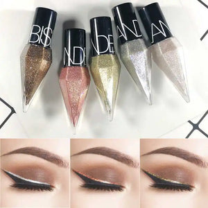 Eye Shadow Pearlescent Diamond Eye Shadow Liquid 5-color Sequins MakeUp Smooth Mini Fine Brush Eyeliner Shine And Head