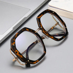 Fashion Oversized Square Anti Blue Light Glasses For Women Luxury Hight Quality Clear Reading Computer Female Trending Eyegla