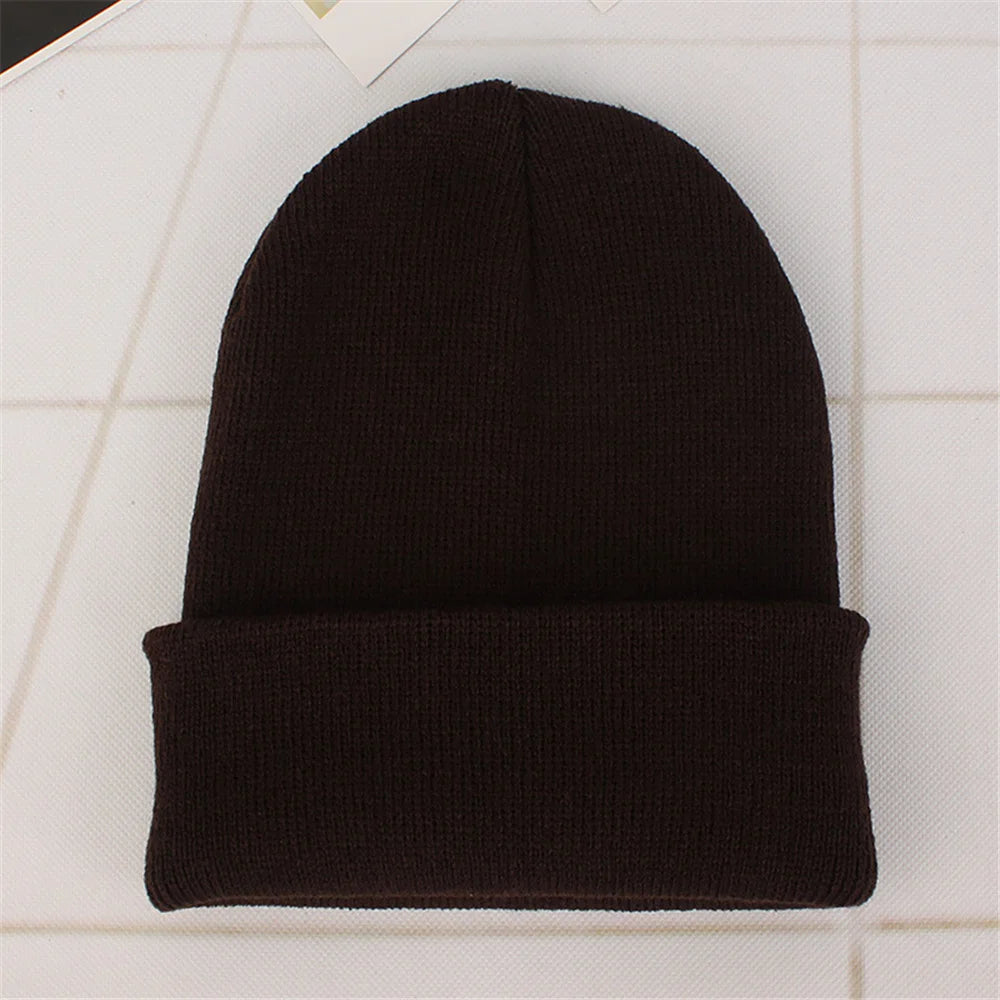 New Autumn Winter Hats for Woman New Beanies Knitted Fluorescent Hat Girls Female Beanie Caps Warmer Bonnet Unisex Casual Cap