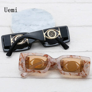 New Retro Luxury Square Sunglasses For Women Men Flower Decoration Fashion Ladies Sun Glasses Ins Hot Shading Eyewear UV400