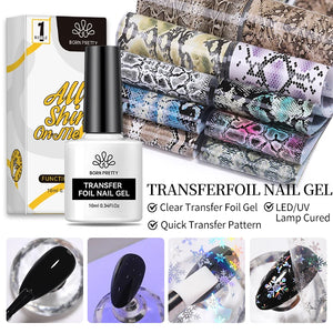 BORN PRETTY Transfer Foil Nail Gel Polish Semi-Permanant Varnish For Adhesive Sticker Nail Glue Soak Off UV LED Gel Nail Art Man