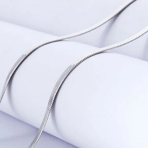 Silver Color 4MM Chain Necklace for Women Luxury Couple Fine Jewelry Blade Chain Wedding Gift Choker Clavicle