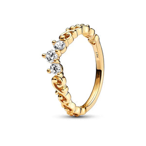 2022 New Gold Plated 925 Silver Ring Zircon Sparkling Princess Wishbone Heart Ring Women Original Ring Fine Jewelry