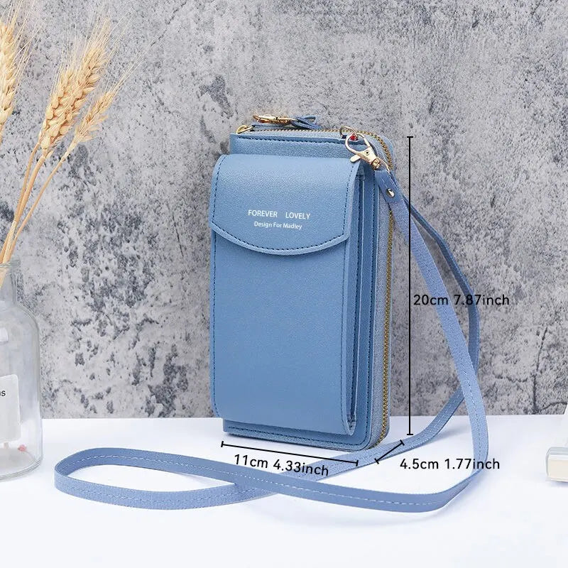 Fashion Single Shoulder Crossbody Cell Phone Bag Mini Versatile Satchel Multi Card Position Card Bag Keycase Female