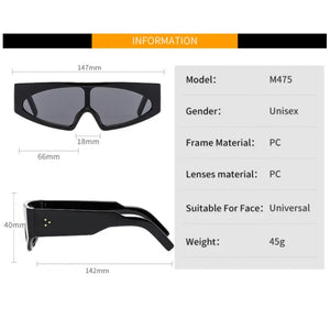 New Fashion Retro One Piece Sunglasses For Women Men Luxury Punk Sun Glasses Rivet Designer Trending Shades UV400 Eyeglasses