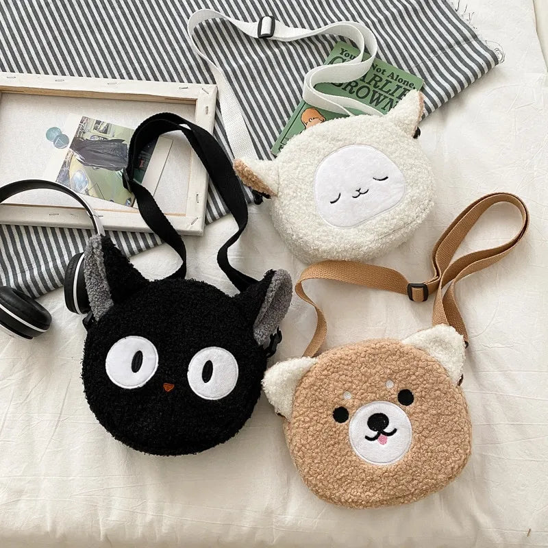 Japanese Style Kawaii Bag Women Cartoon Plush Shoulder Bag for Women New Crossbody Bag Small Phone Purse Bolsa Feminina