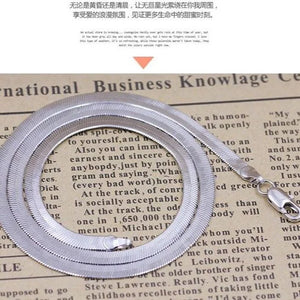 Silver Color 4MM Chain Necklace for Women Luxury Couple Fine Jewelry Blade Chain Wedding Gift Choker Clavicle