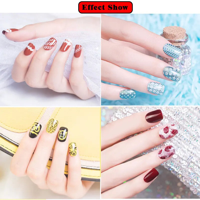 Mobray 8ML Nail Stamping Gel Polish Black White Colorful Painting Polish Semi Permanent Soak Off UV Stamp Gel For Nail Art