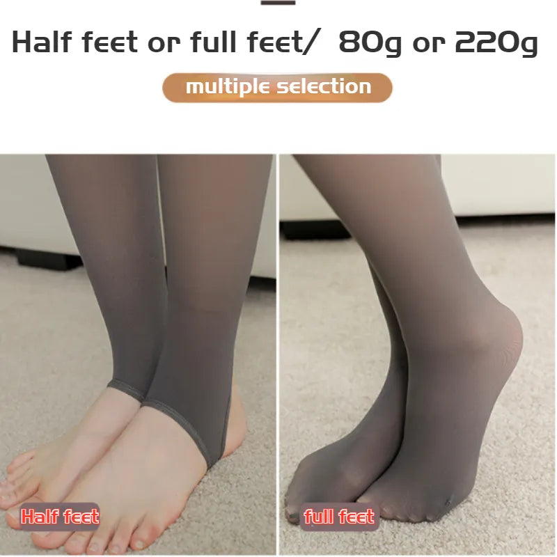 Winter Pantyhose For Women Warm Fleece Tights Tights High Waist Thick Fleece Pantyhose Stretchy Thermal Translucent Stockings