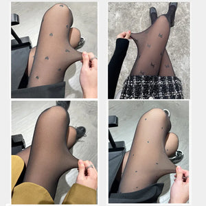 80/200g New Women's Fleece Tights Sexy Print Stockings Winter Warm Leggings Fashion High-Elastic Thermal Pantyhose Skin Effect