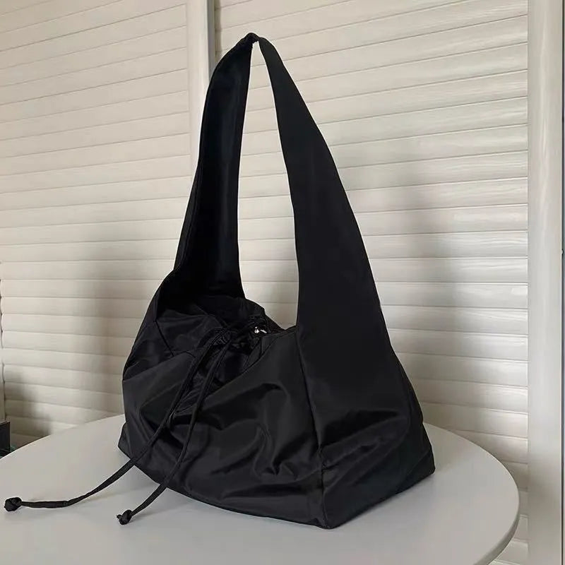 Women Bag New Nylon Bucket Fashion Solid Zipper SOFT Shoulder Bag Purses and Handbags Luxury Designer Black Tote Bag сумка