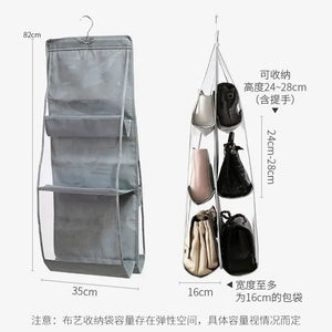 Bag Storage Artifact Handbag Holder Bedroom Wardrobe Closet Handbag Organizer Dust-proof 6/8 Pocket Hanging Handbag Organizer