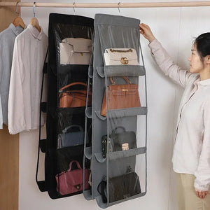 Bag Storage Artifact Handbag Holder Bedroom Wardrobe Closet Handbag Organizer Dust-proof 6/8 Pocket Hanging Handbag Organizer